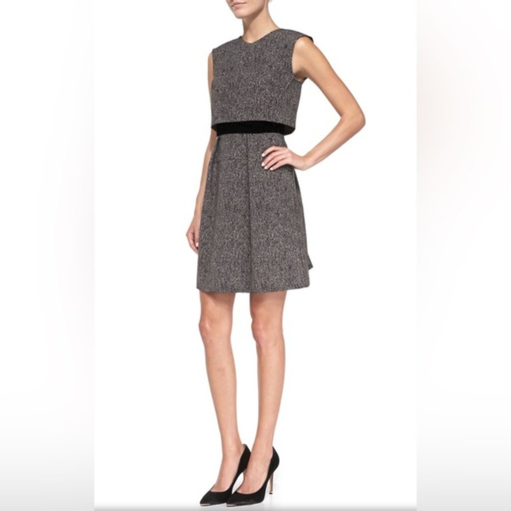 Rebecca Taylor Techy Herringbone Double-Layer Dress Size 0 - Picture 1 of 11